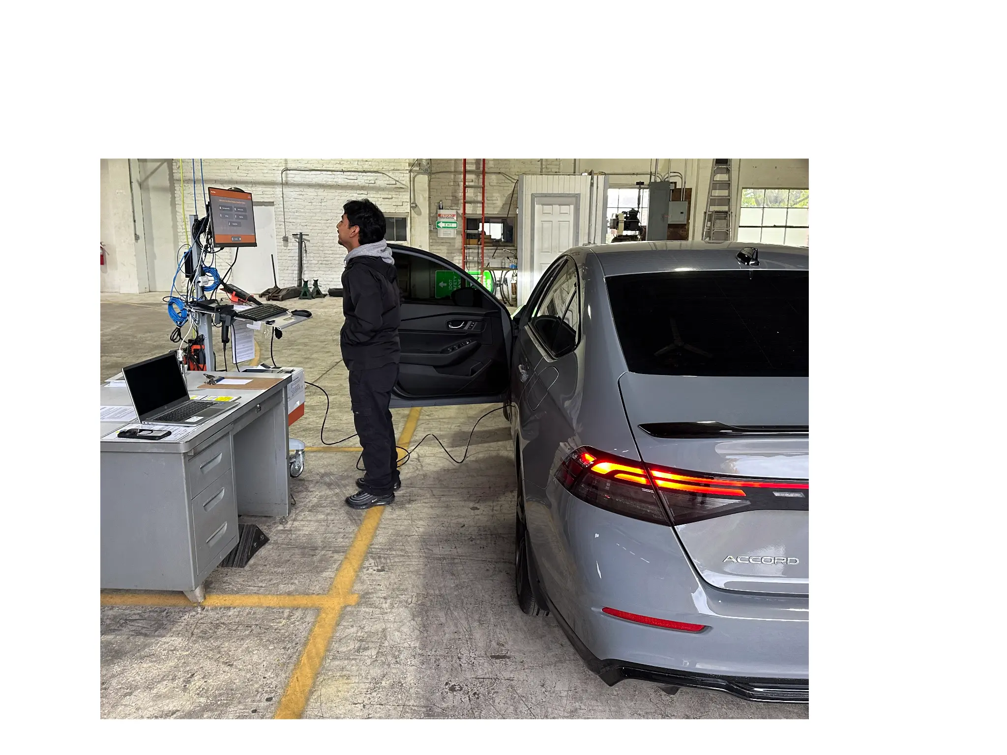 Emissions testing lane at Waukesha Emissions